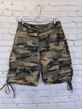 Mens Cammo Shorts L Green Cammo Tactical Outdoor Hiking Utility